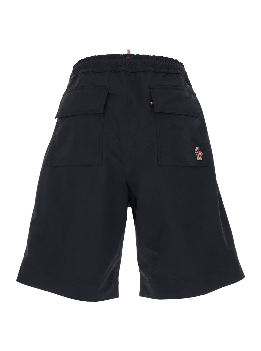 Moncler Grenoble Men Black Bermuda Shorts With Elastic Waist And Logo Patch On The Back In Tech Fabric For Men MONCLER GRENOBLE