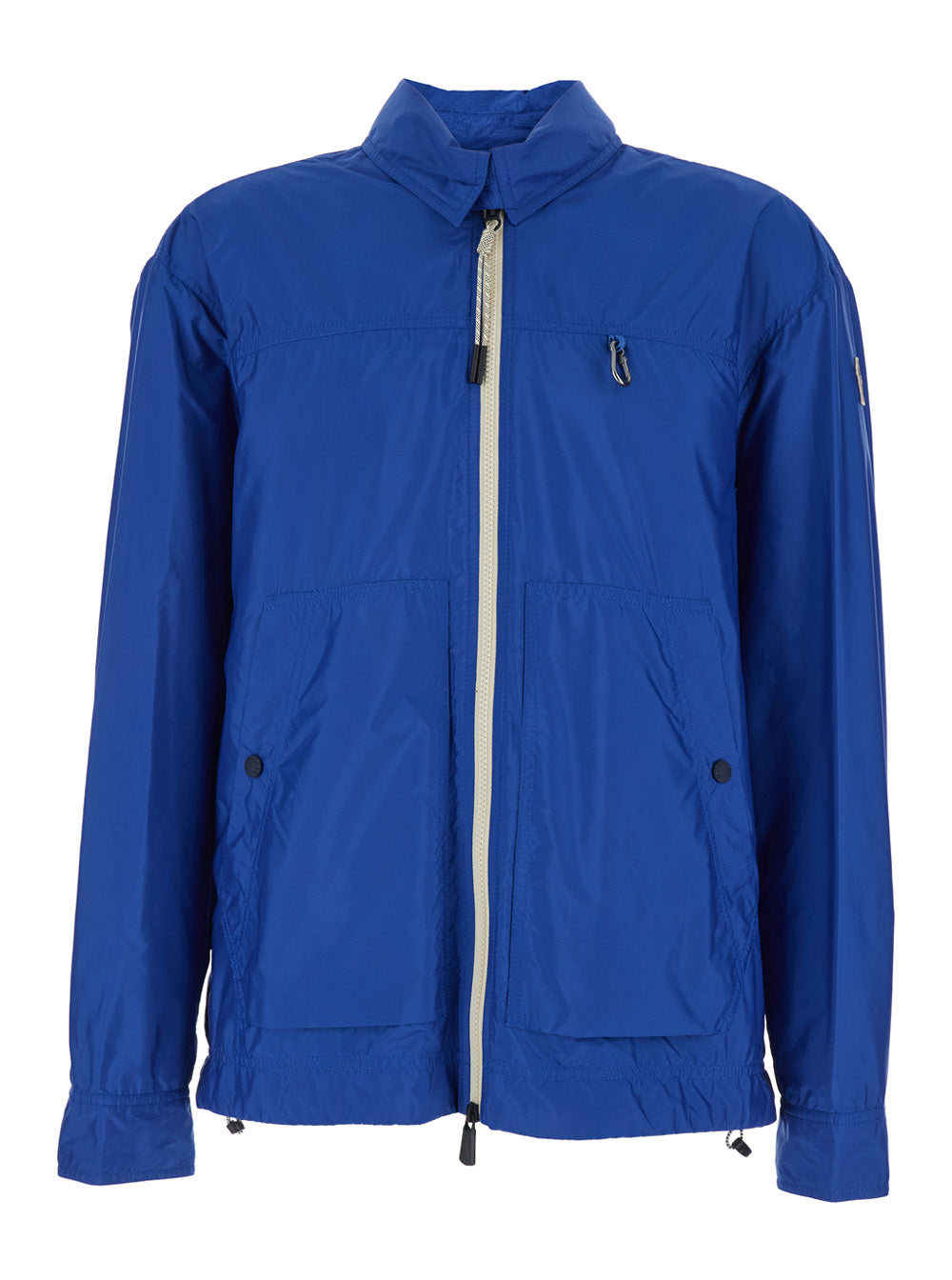 Moncler Grenoble Men 'Brive' Blue Jacket With High Collar And Logo Patch On The Sleeve In Tech Fabric Man MONCLER GRENOBLE