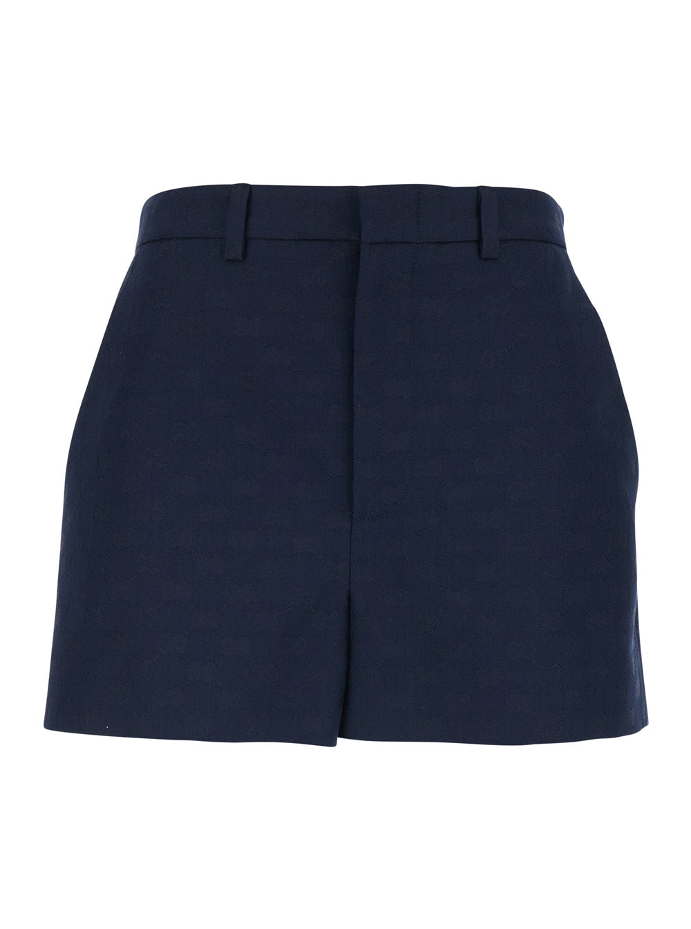 Gucci Women Blue Shorts With Belt Loops In Cotton Blend For Women GUCCI