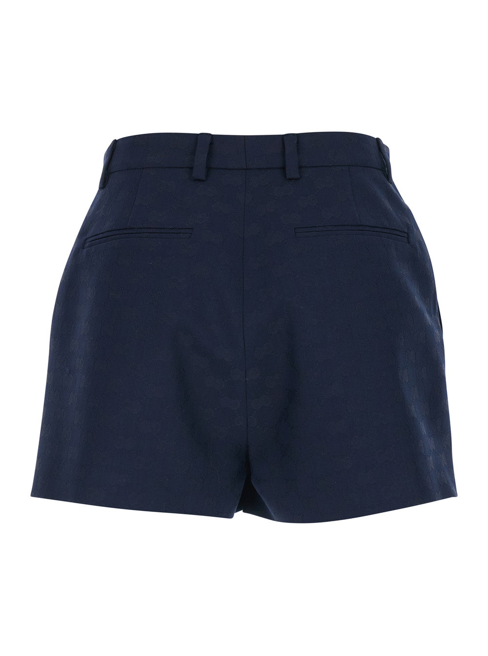 Gucci Women Blue Shorts With Belt Loops In Cotton Blend For Women GUCCI
