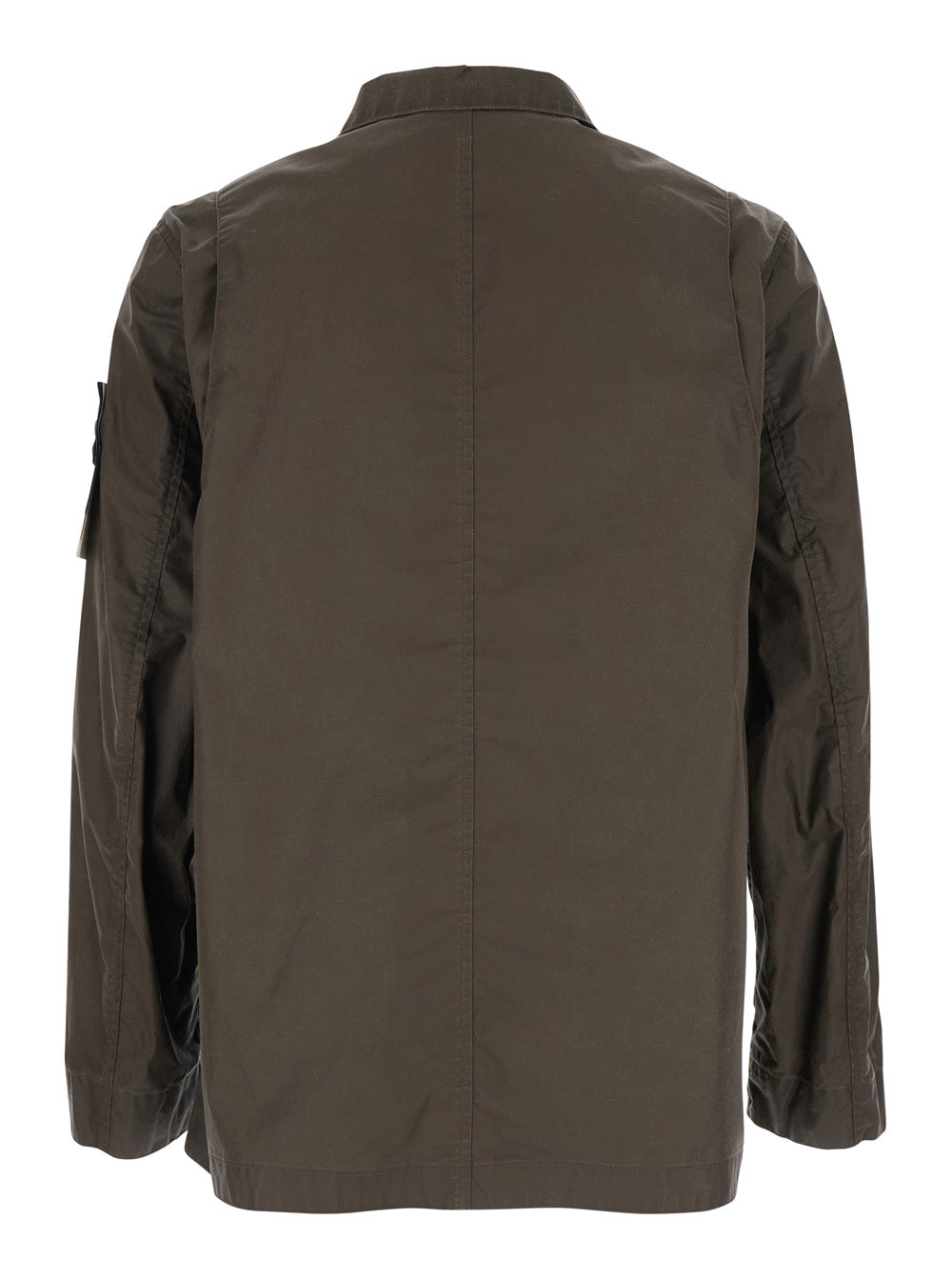 Stone Island Men Brown Jacket With Logo Patch On The Sleeve And Coated Design In Cotton Blend For Men STONE ISLAND