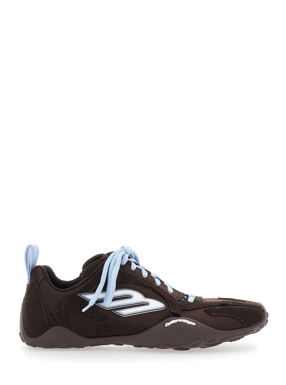 Balenciaga Women 'Monday Ultra' Brown Low Top Sneakers With Logo Detail On The Side And Corduroy Panels In Tech Fabric Woman BALENCIAGA