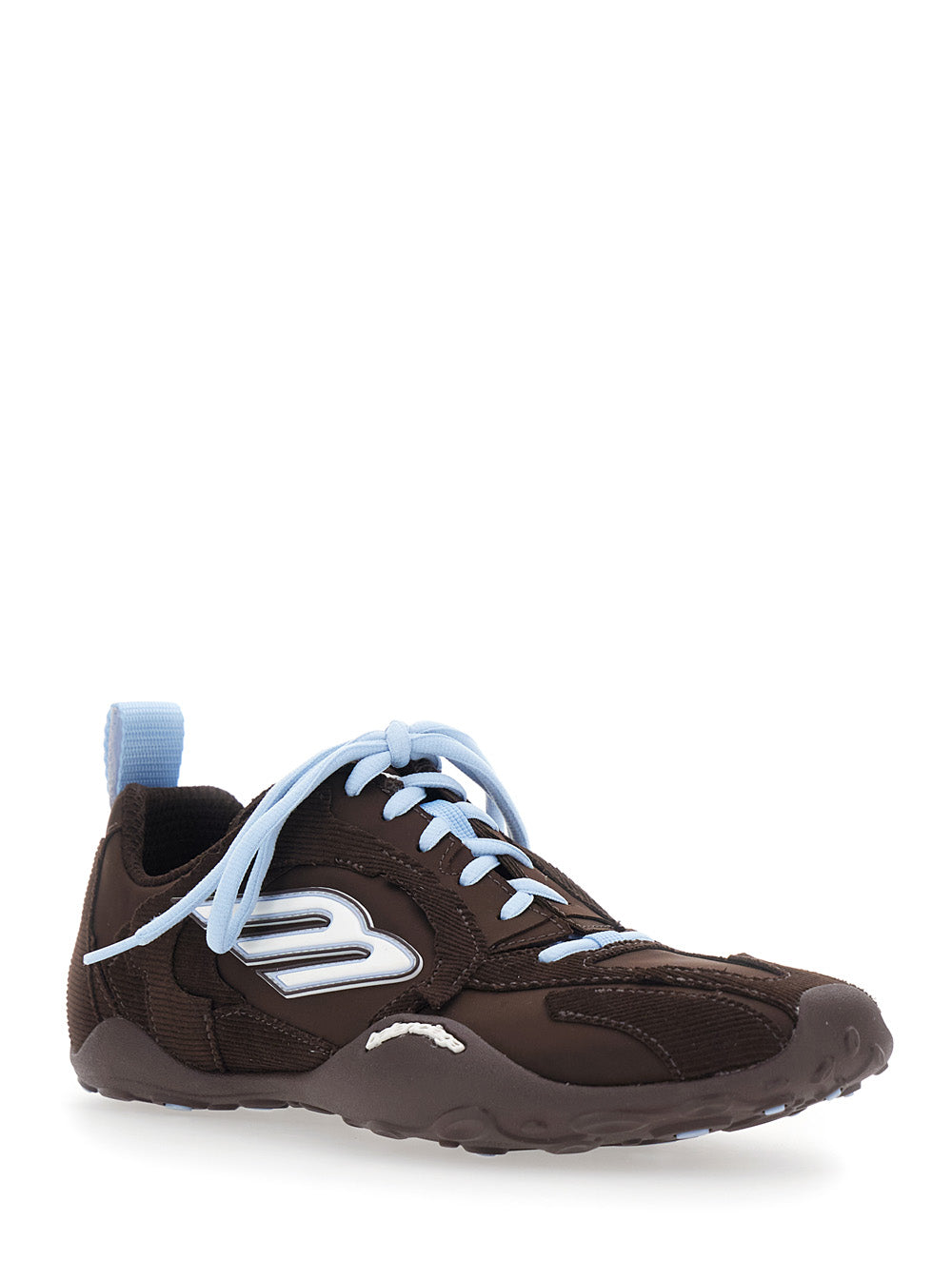 Balenciaga Women 'Monday Ultra' Brown Low Top Sneakers With Logo Detail On The Side And Corduroy Panels In Tech Fabric Woman BALENCIAGA