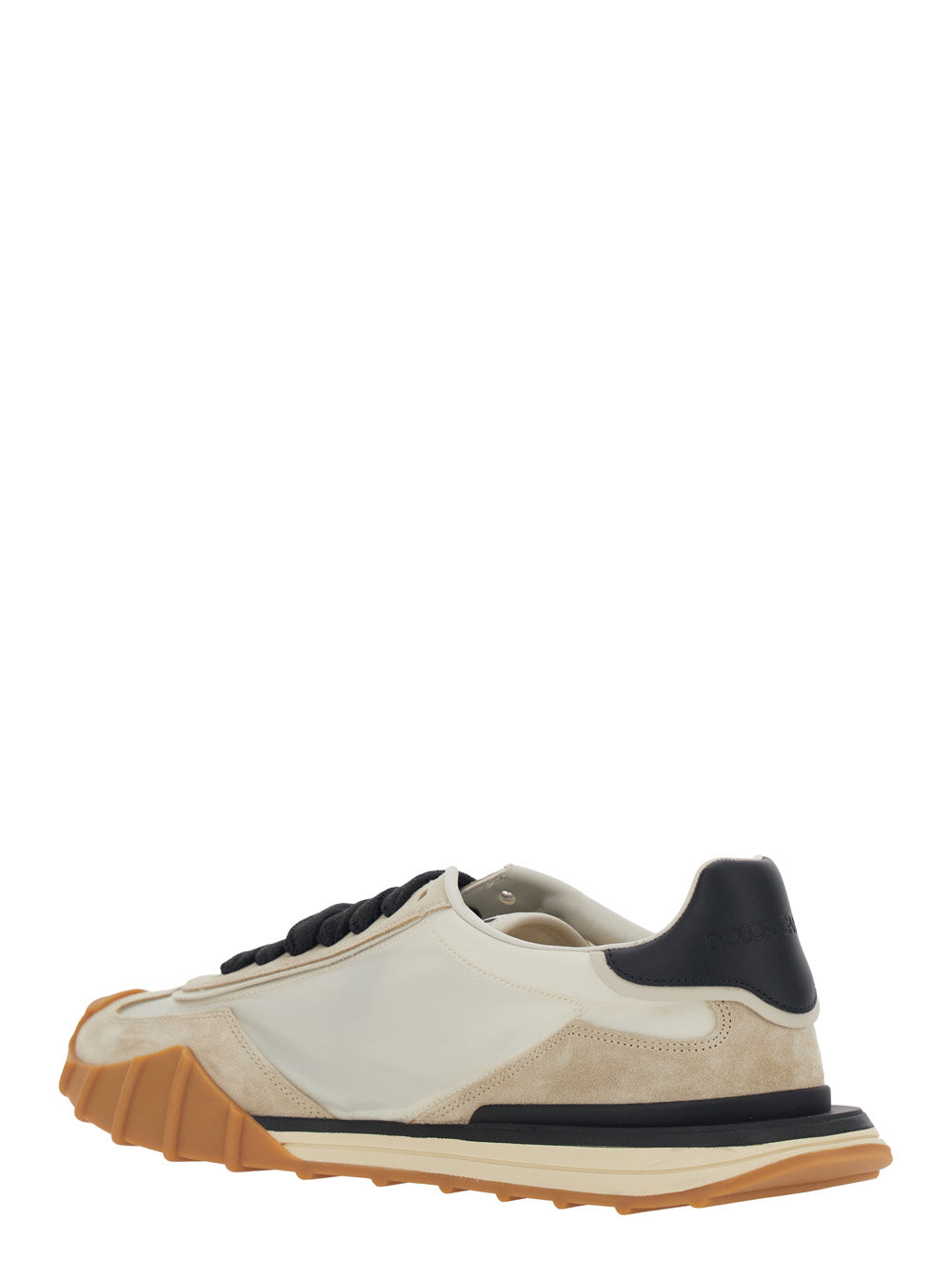 Dolce & Gabbana Men Dg Athletic' Black Low Top Sneakers With Maxi Logo On The Side And Logo Patch On The Tongue In Suede And Mesh For Men DOLCE & GABBANA