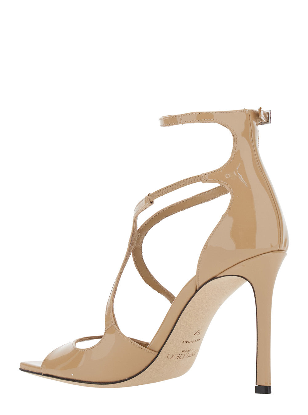 Jimmy Choo Women 'Azia' Metallic Sandals With Strap And Squared Toe In Leather Woman JIMMY CHOO