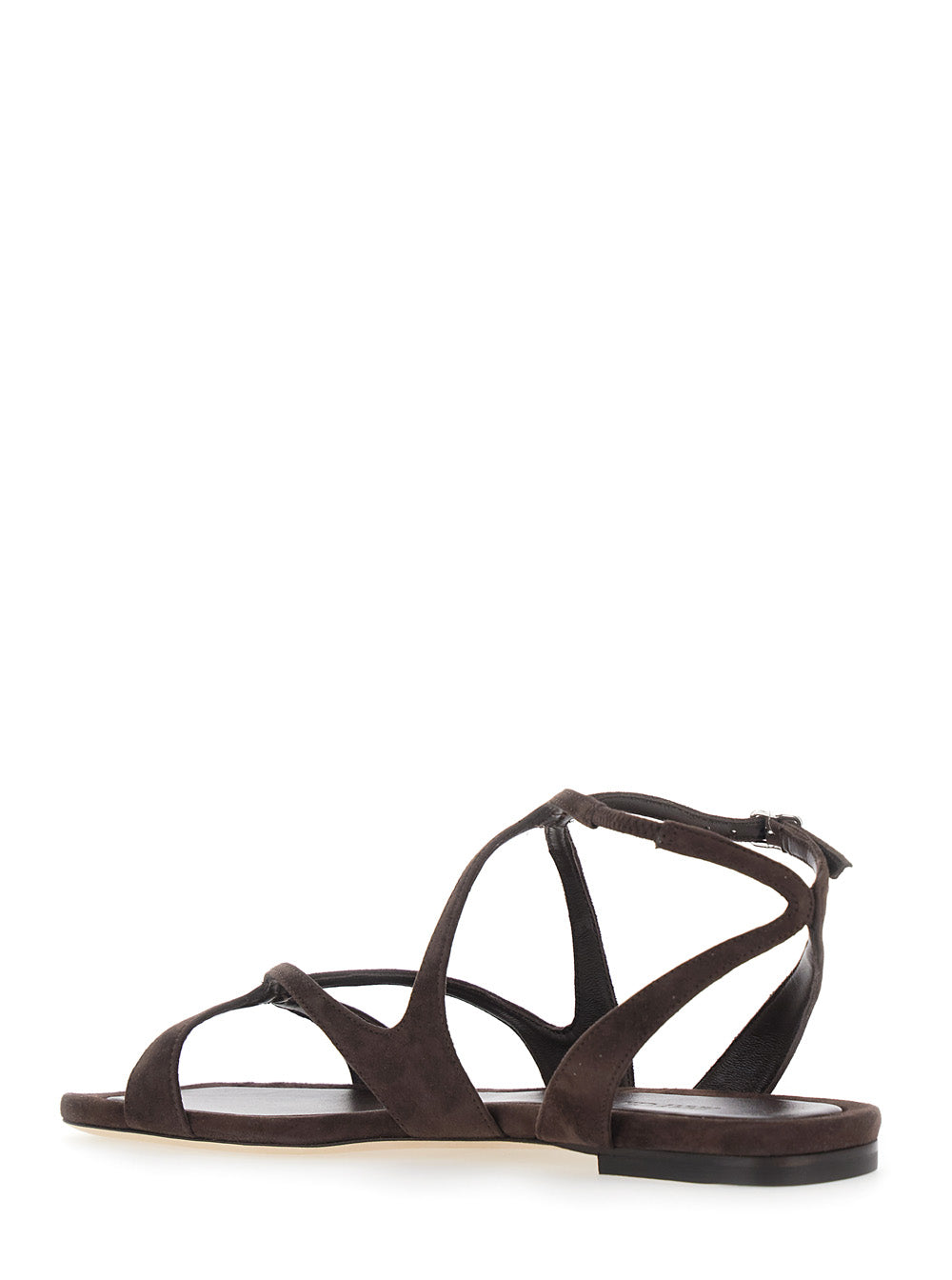 Jimmy Choo Women 'Ayla' Brown Sandals With Square Toe And Ankle Buckle Closure In Suede Woman JIMMY CHOO