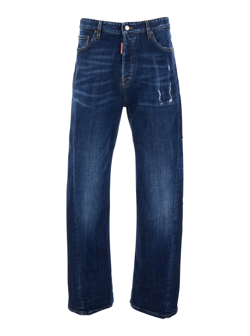 Dsquared2 Men Blue Jeans With Five-Pocket Design And Faded Effect In Denim For Men DSQUARED2