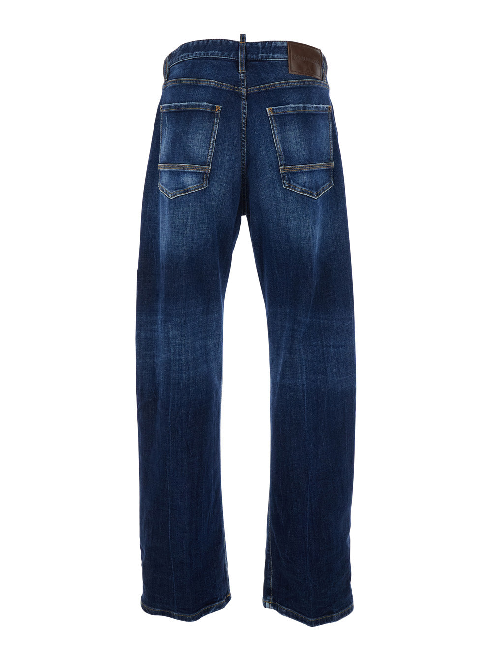 Dsquared2 Men Blue Jeans With Five-Pocket Design And Faded Effect In Denim For Men DSQUARED2