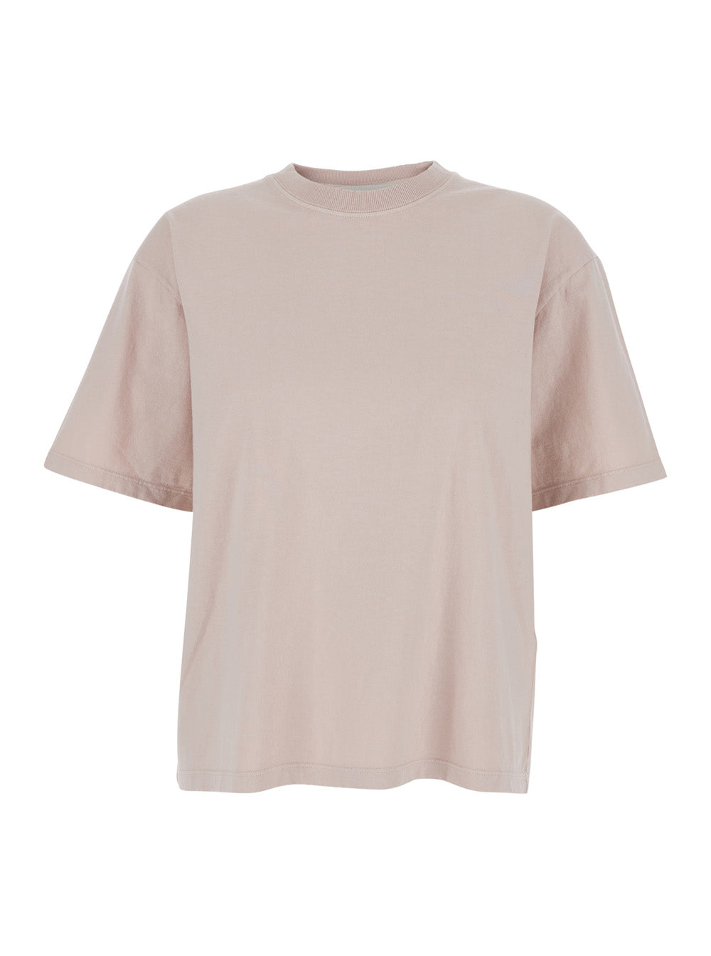 Golden Goose Women Pink Crew Neck T-Shirt With Maxi Logo On The Back In Cotton For Women GOLDEN GOOSE