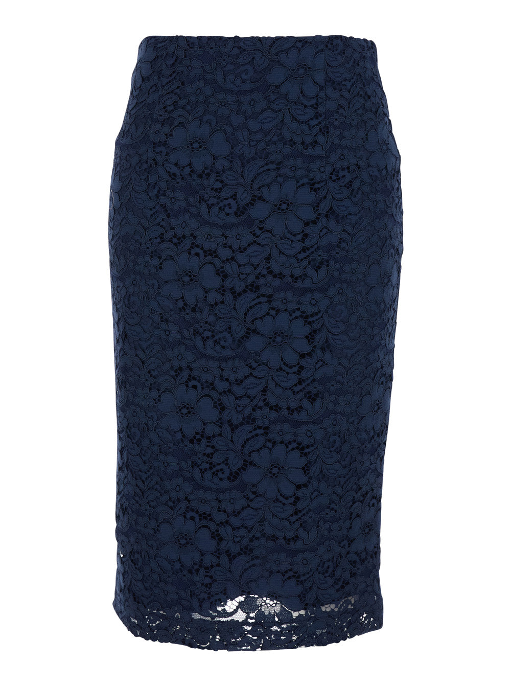 Leplain Women Midi Skirt With Lace Design And Back Vent LEPLAIN