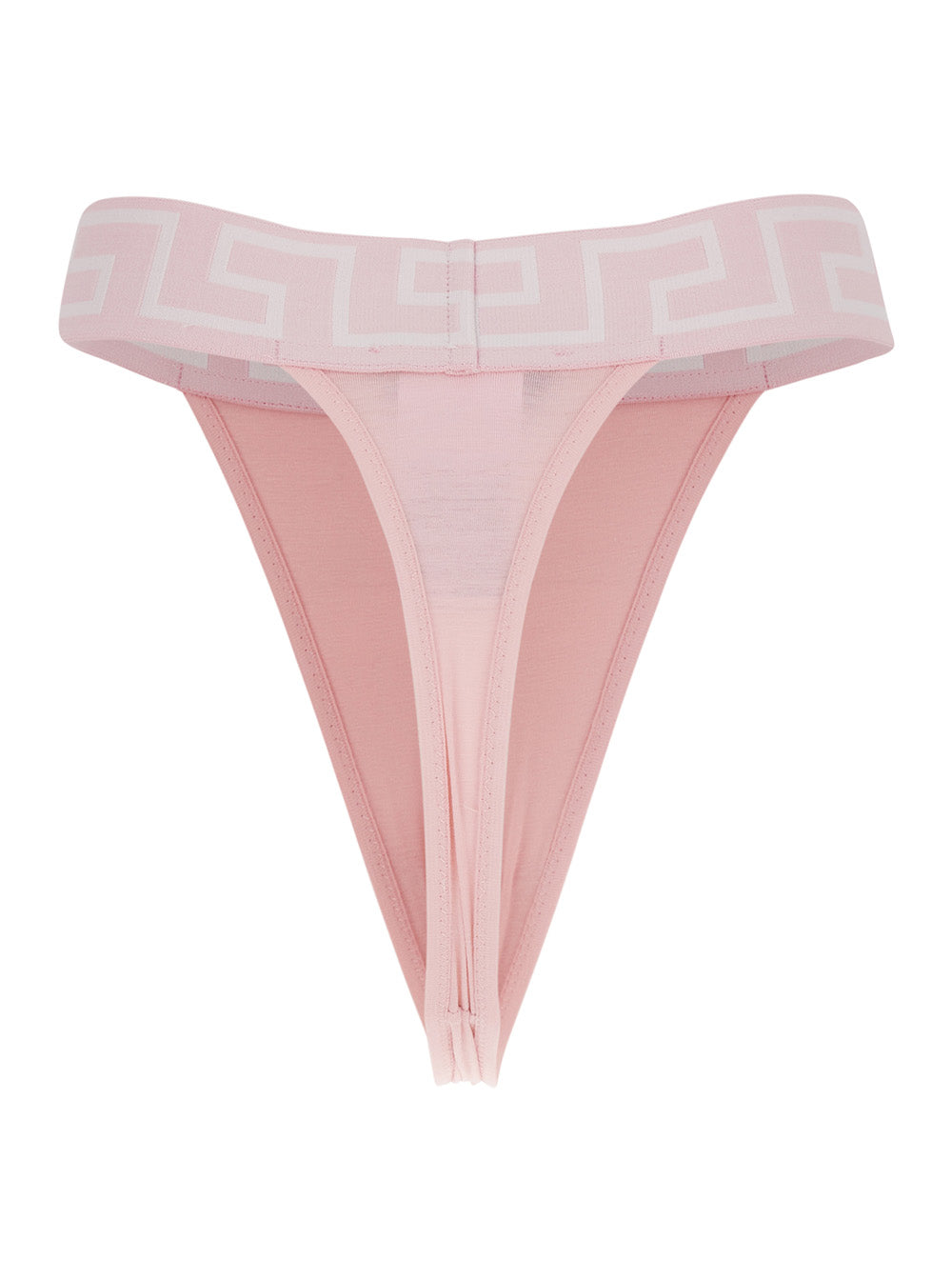 Versace Women Pink Thong With Baroque Logo And Medusa In Cotton Women VERSACE