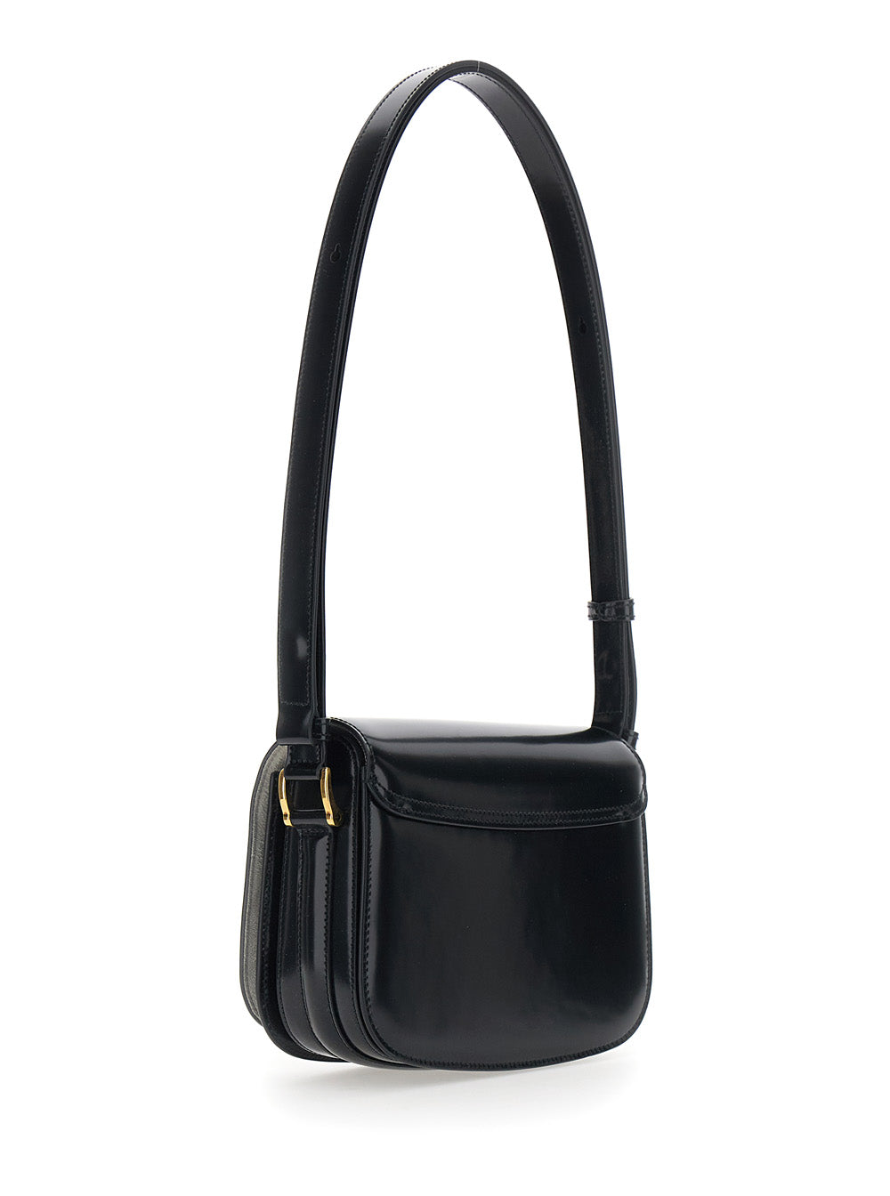 Ami Paris Women 'Paris Paris' Black Shoulder Bag With Adc Plaque On The Front And Adjustable Shoulder Strap In Leather Woman AMI PARIS