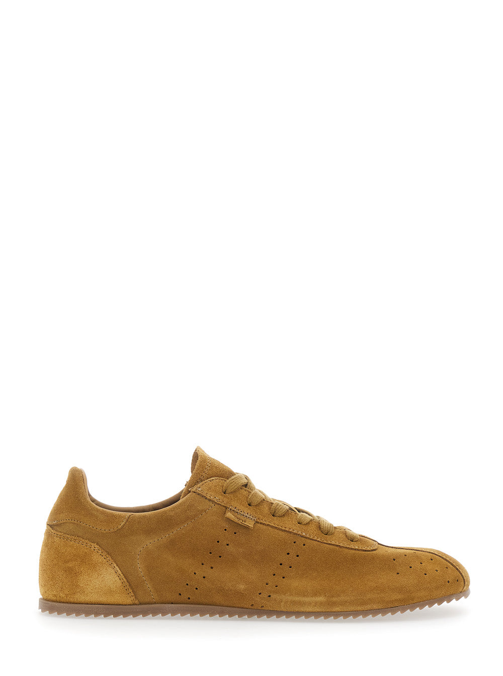 Ami Paris Men Brown Sneakers With Perforated Design And Embossed Logo On The Back In Suede Man AMI PARIS