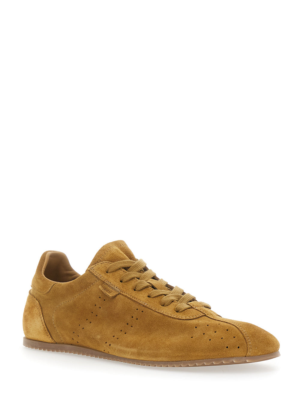 Ami Paris Men Brown Sneakers With Perforated Design And Embossed Logo On The Back In Suede Man AMI PARIS