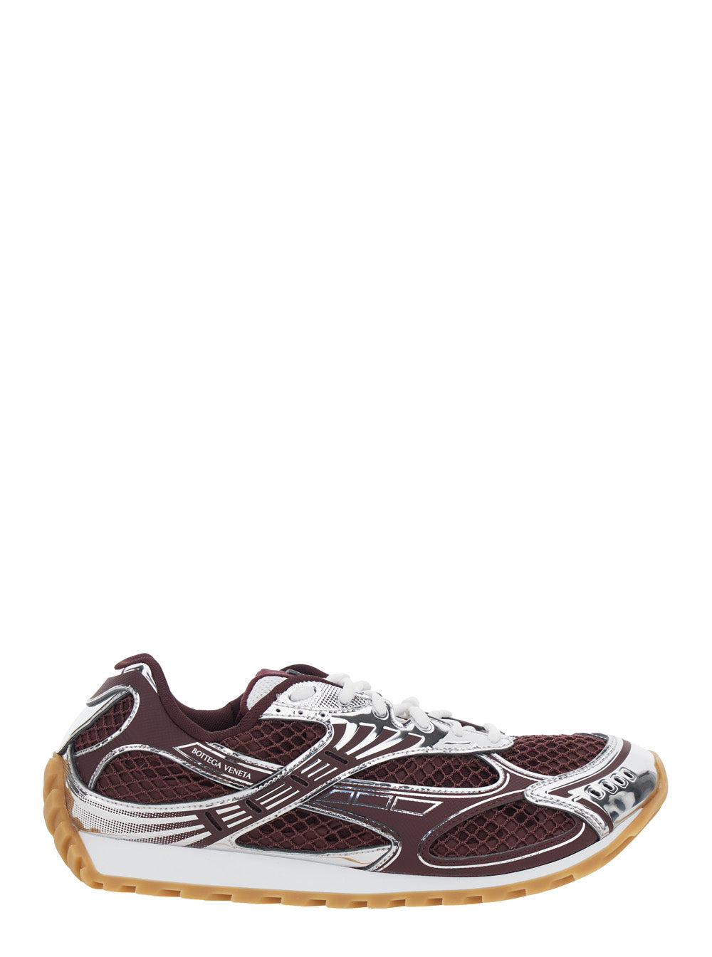 Bottega Veneta Men Running Sneaker 'Orbit' With Logo Lettering Detail In Bordeaux Tech Fabric For Men BOTTEGA VENETA