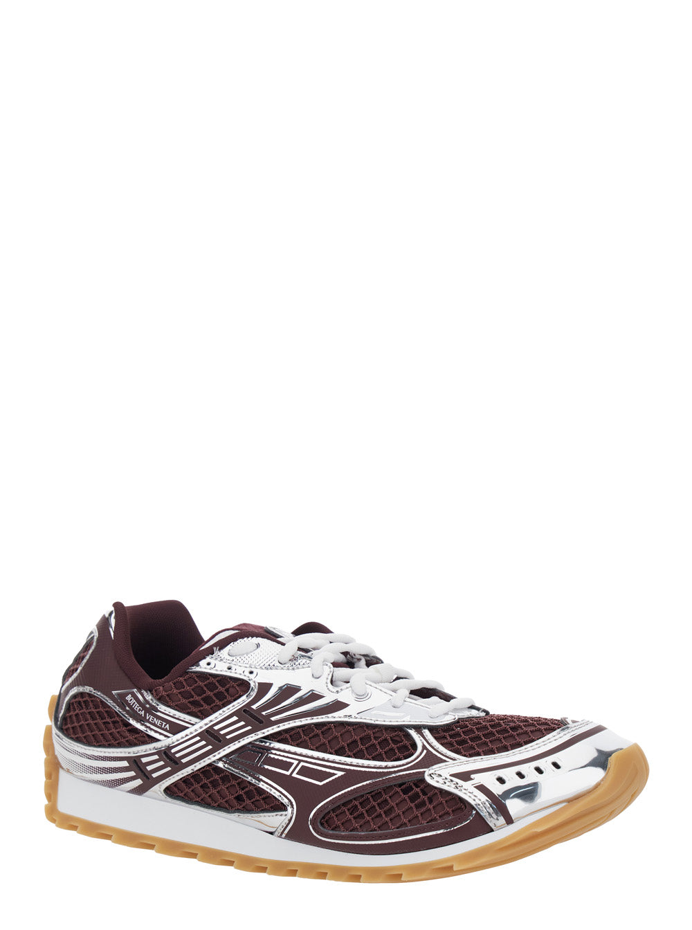 Bottega Veneta Men Running Sneaker 'Orbit' With Logo Lettering Detail In Bordeaux Tech Fabric For Men BOTTEGA VENETA