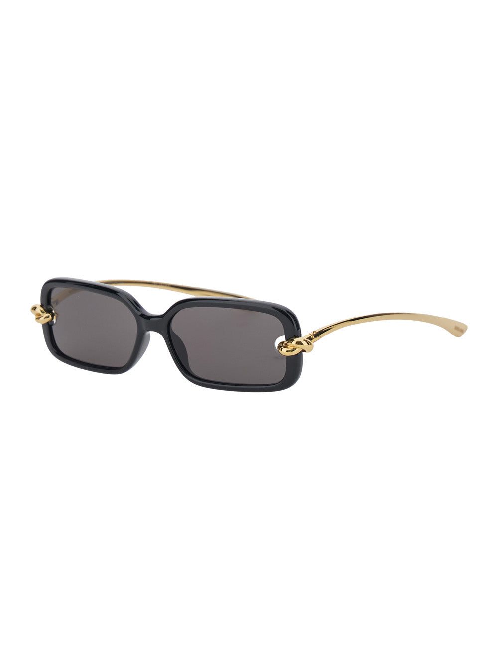 Bottega Veneta Women Black Sunglasses With Rectangular Design And Knot Detail In Metal Woman BOTTEGA VENETA