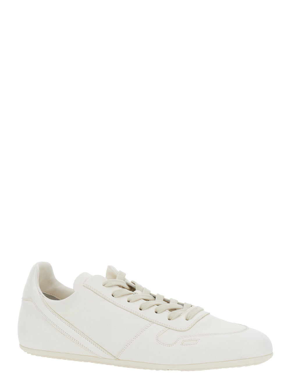 Rick Owens Men Low Top Sneaker 'Ru01f2889lbhx1111' With Round Toe And Lace-Up Closure In White Leather For Men RICK OWENS