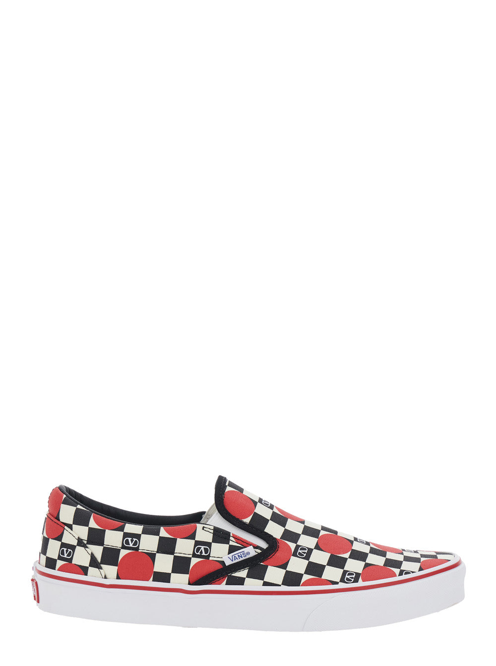 Valentino Garavani Men Multicolor Low Top Sneaker With Check Motif And All-Over Vlogo Print In Cotton Man VALENTINO GARAVANI