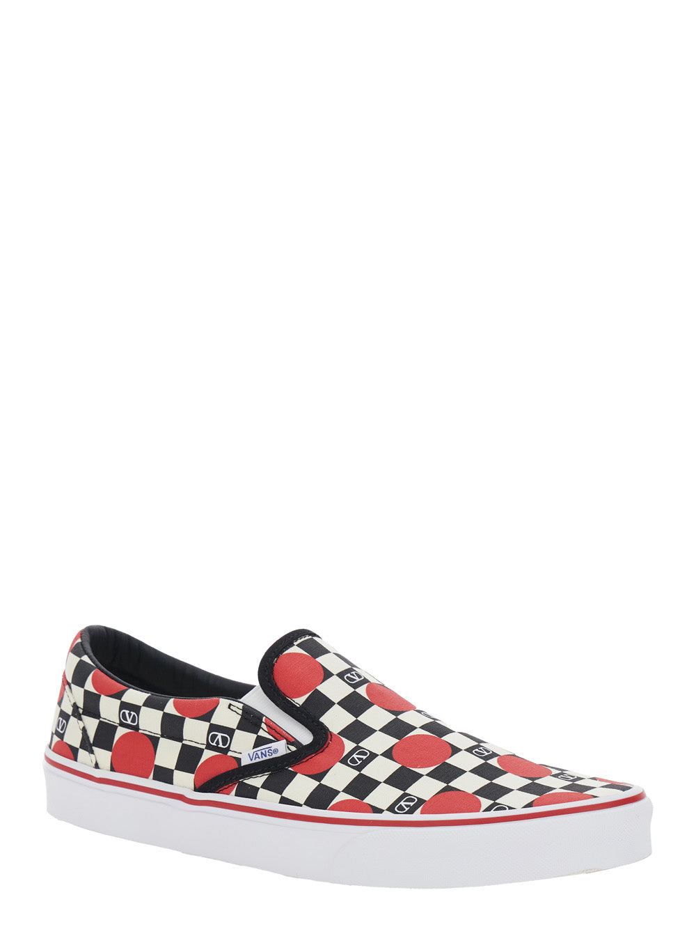 Valentino Garavani Men Multicolor Low Top Sneaker With Check Motif And All-Over Vlogo Print In Cotton Man VALENTINO GARAVANI