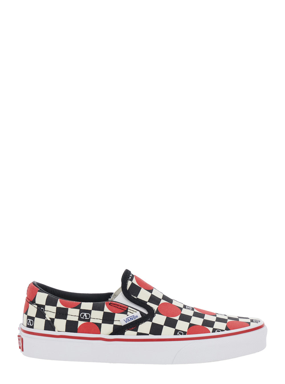 Valentino Garavani Women Multicolor Low Top Sneaker With Check Motif And All-Over Vlogo Print In Cotton For Women VALENTINO GARAVANI