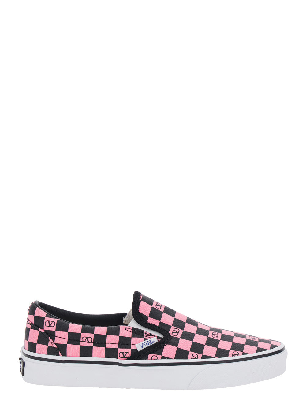 Valentino Garavani Women Multicolor Low Top Sneakers With Check Motif And All-Over Vlogo Print In Cotton For Women VALENTINO GARAVANI