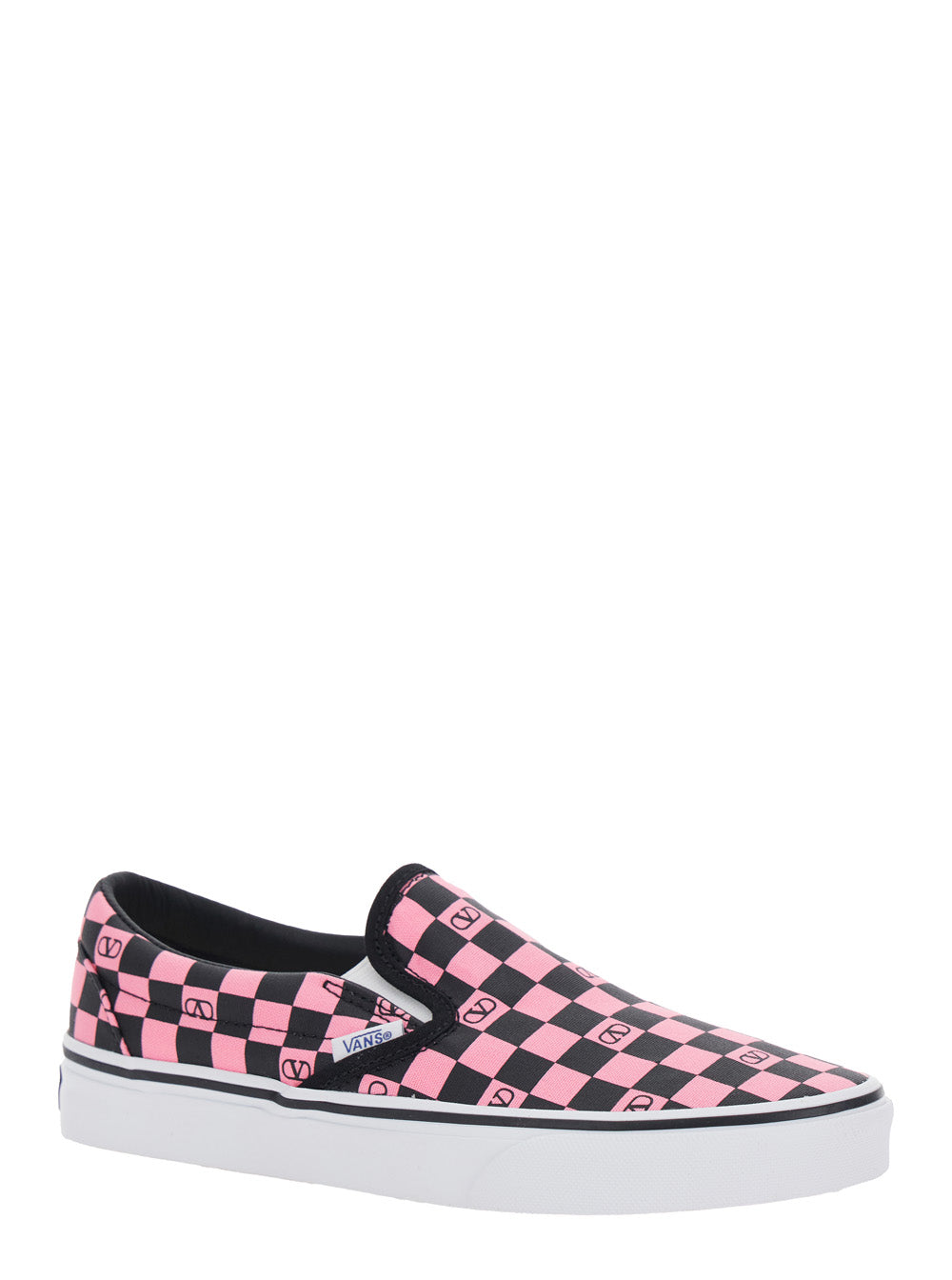 Valentino Garavani Women Multicolor Low Top Sneakers With Check Motif And All-Over Vlogo Print In Cotton For Women VALENTINO GARAVANI
