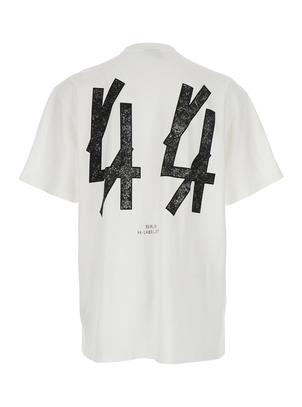44 Label Group Men White Crew Neck T-Shirt With Logo On The Front And Maxi Logo On The Back In Cotton For Men 44 LABEL GROUP