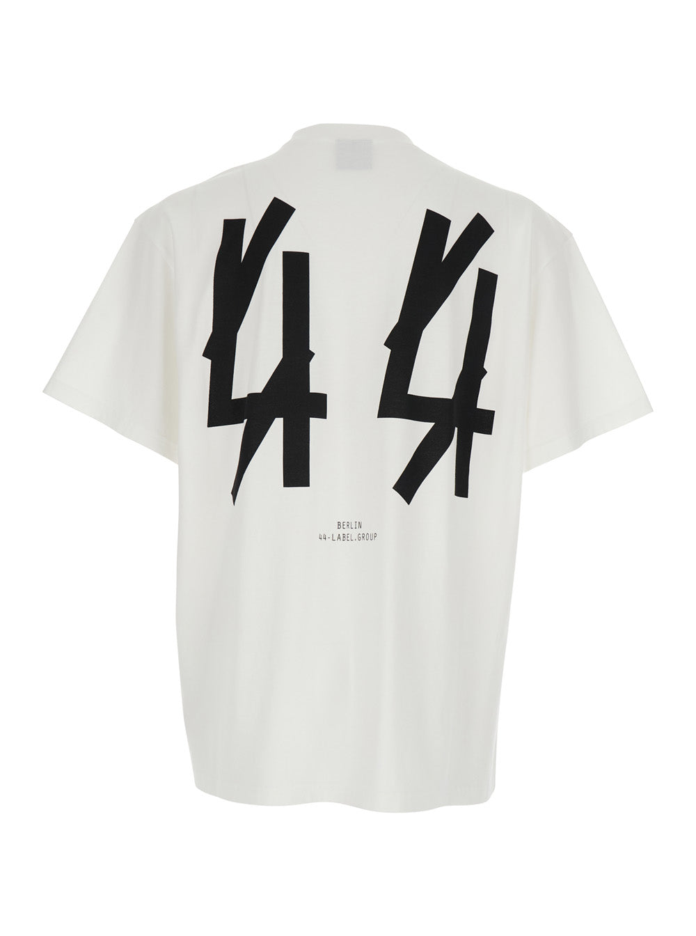 44 Label Group Men White Crew Neck T-Shirt With Logo On The Front And Maxi Logo On The Back In Cotton Man 44 LABEL GROUP