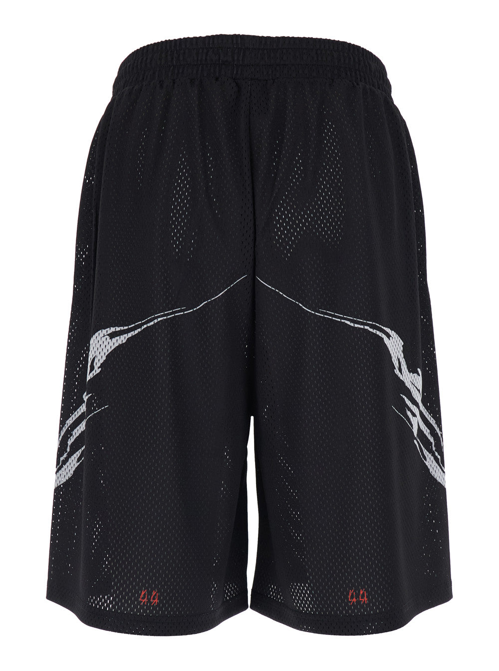 44 Label Group Men Black Shorts With Perforated Design And Elasticated Waist In Tech Fabric For Men 44 LABEL GROUP