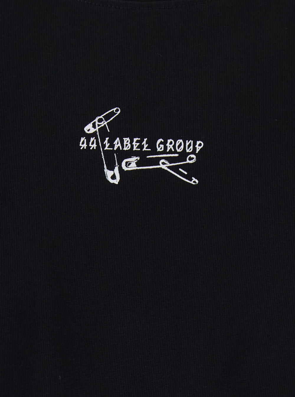 44 Label Group Men Black Crew Neck T-Shirt With Logo On The Front And Maxi Logo On The Back In Cotton Man 44 LABEL GROUP