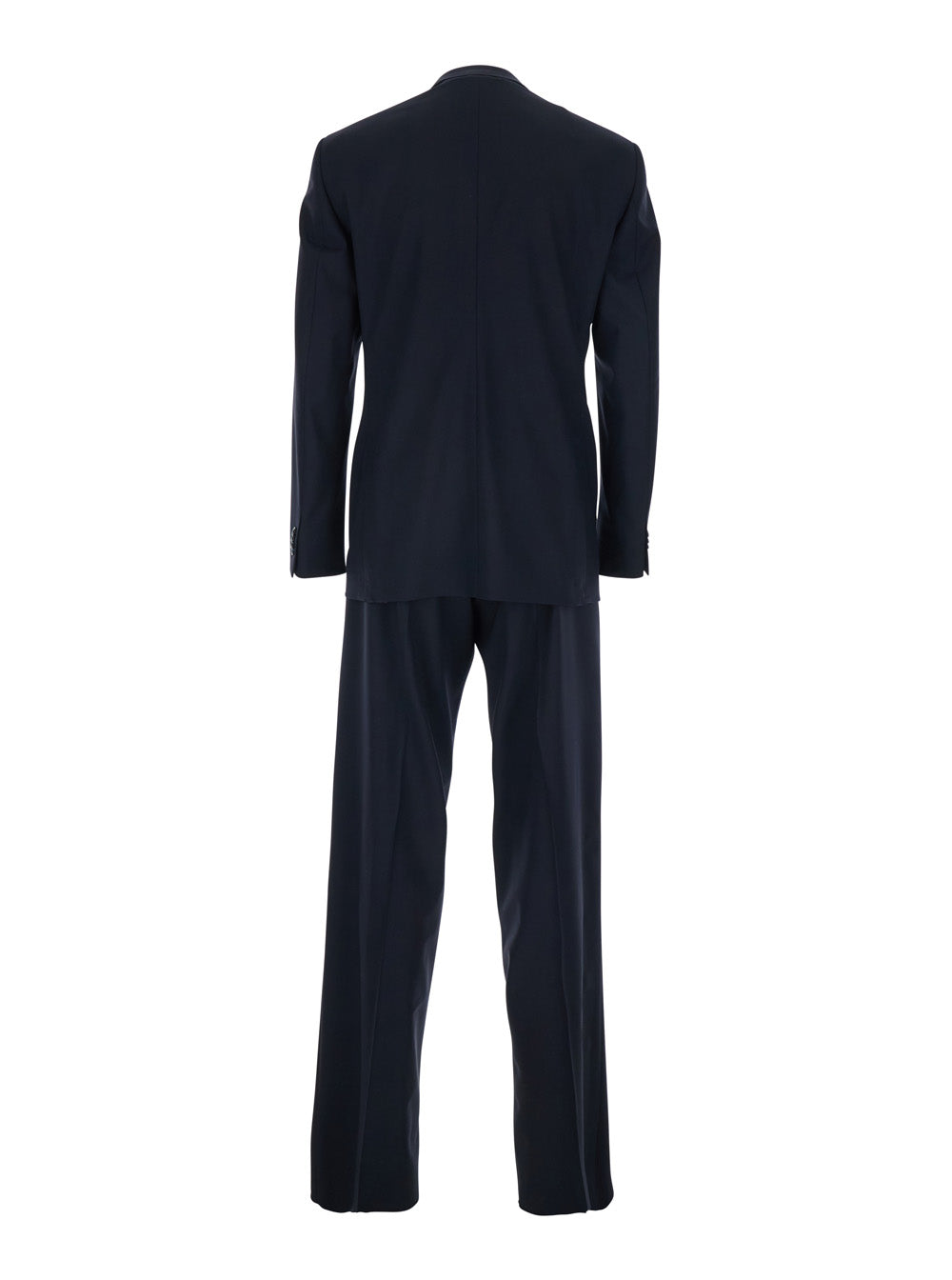 Giorgio Armani Men Blue Double-Breasted Suit With Peak Revers And Two Pockets On The Front In Wool Man GIORGIO ARMANI