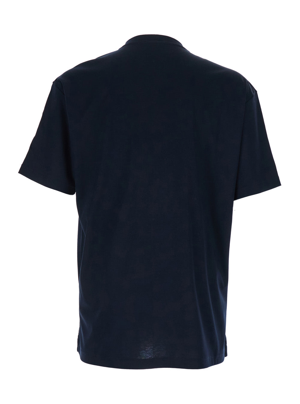 Giorgio Armani Men Blue T-Shirt With Raised Collar And Logo On The Front In Cotton Man GIORGIO ARMANI