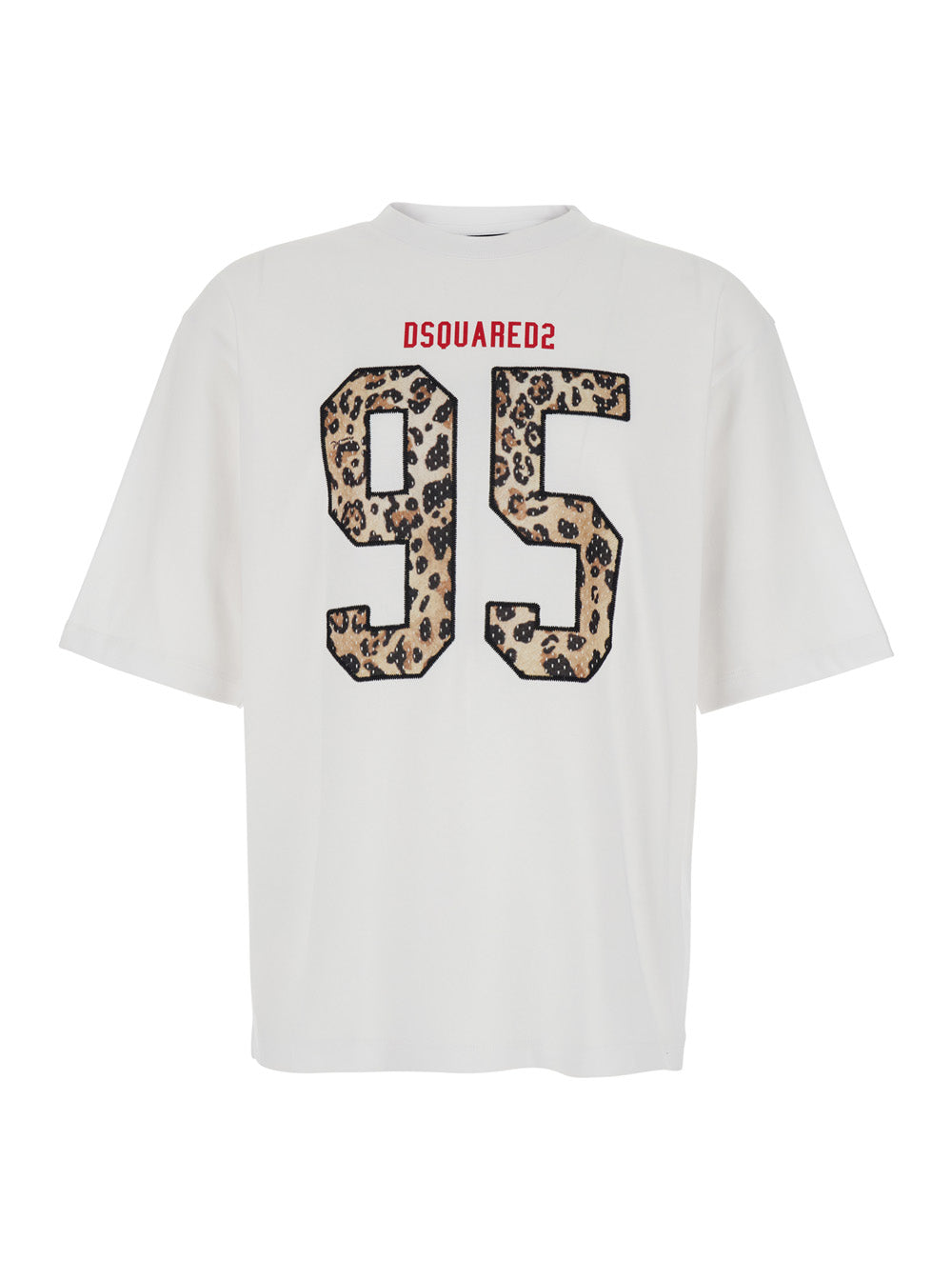 Dsquared2 Men White T-Shirt With Maxi Logo On The Front In Cotton Man DSQUARED2