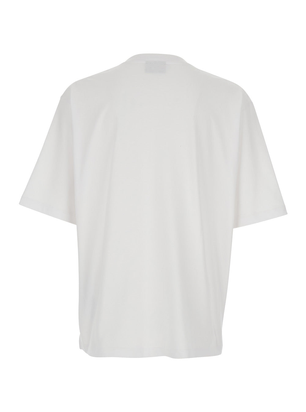 Dsquared2 Men White T-Shirt With Maxi Logo On The Front In Cotton Man DSQUARED2