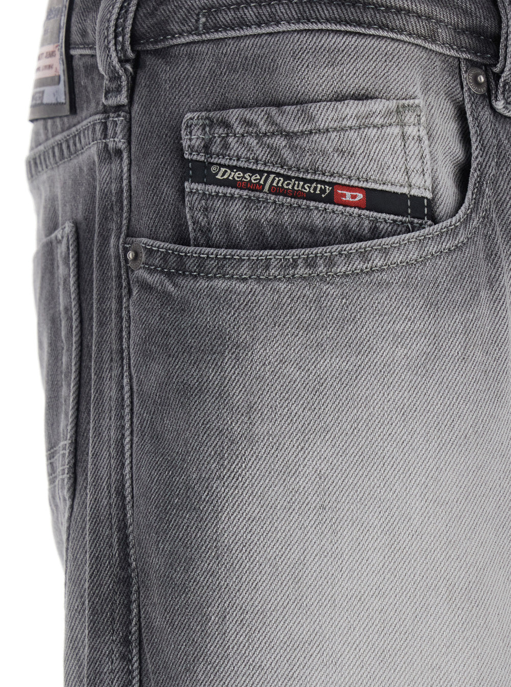 Diesel Men Grey Jeans With Five-Pocket Design And Faded Effect In Cotton For Men DIESEL