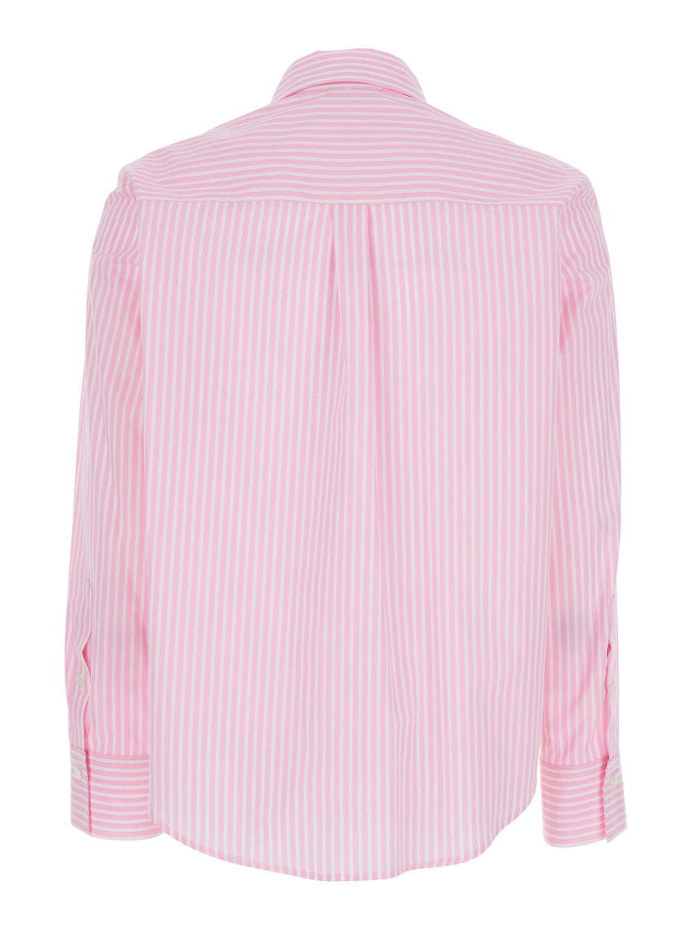 Leplain Women Pink Shirt With Classic Collar And Striped Motif In Cotton Woman LEPLAIN