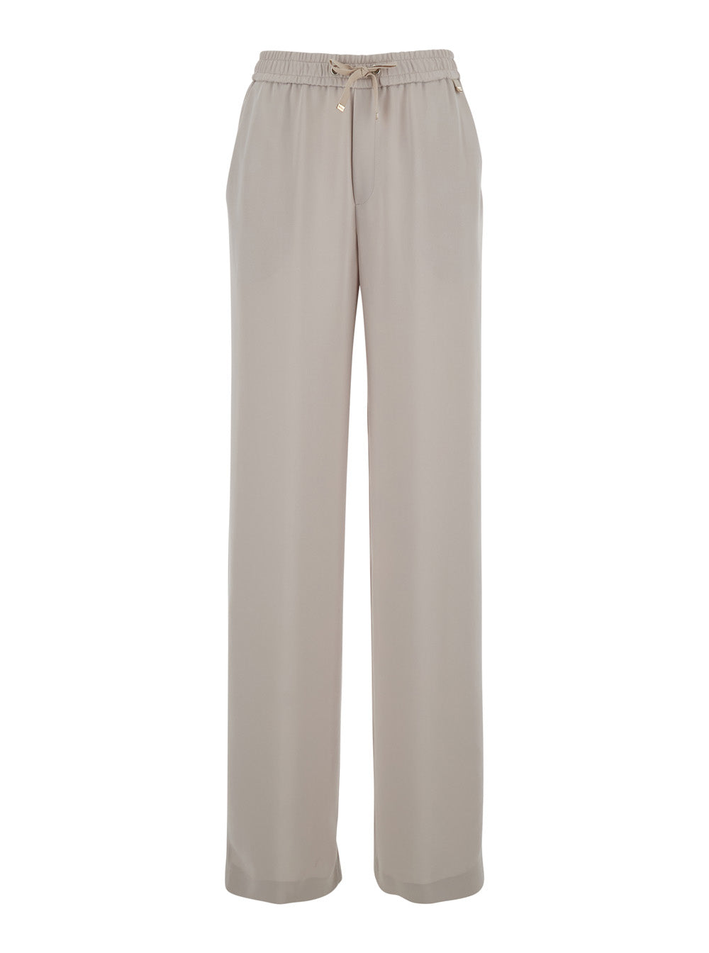 Herno Women Beige Pants With Elastic Waist In Tech Fabric For Women HERNO