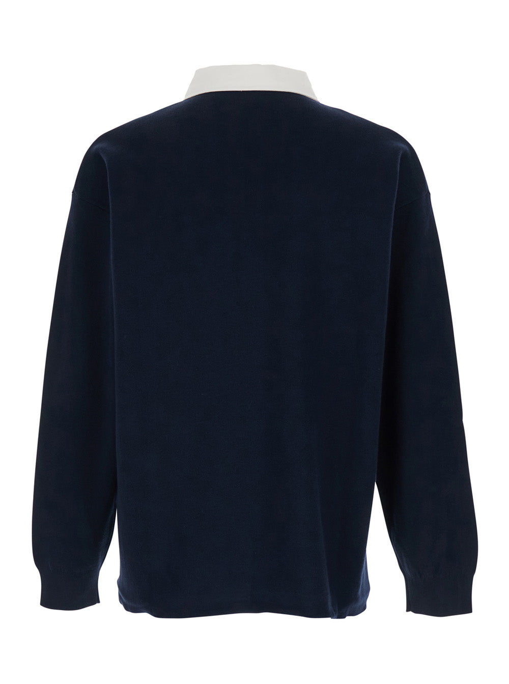Boss Men Blue Sweater With Polo-Shirt Style Collar In Cotton And Wool Blend For Men BOSS