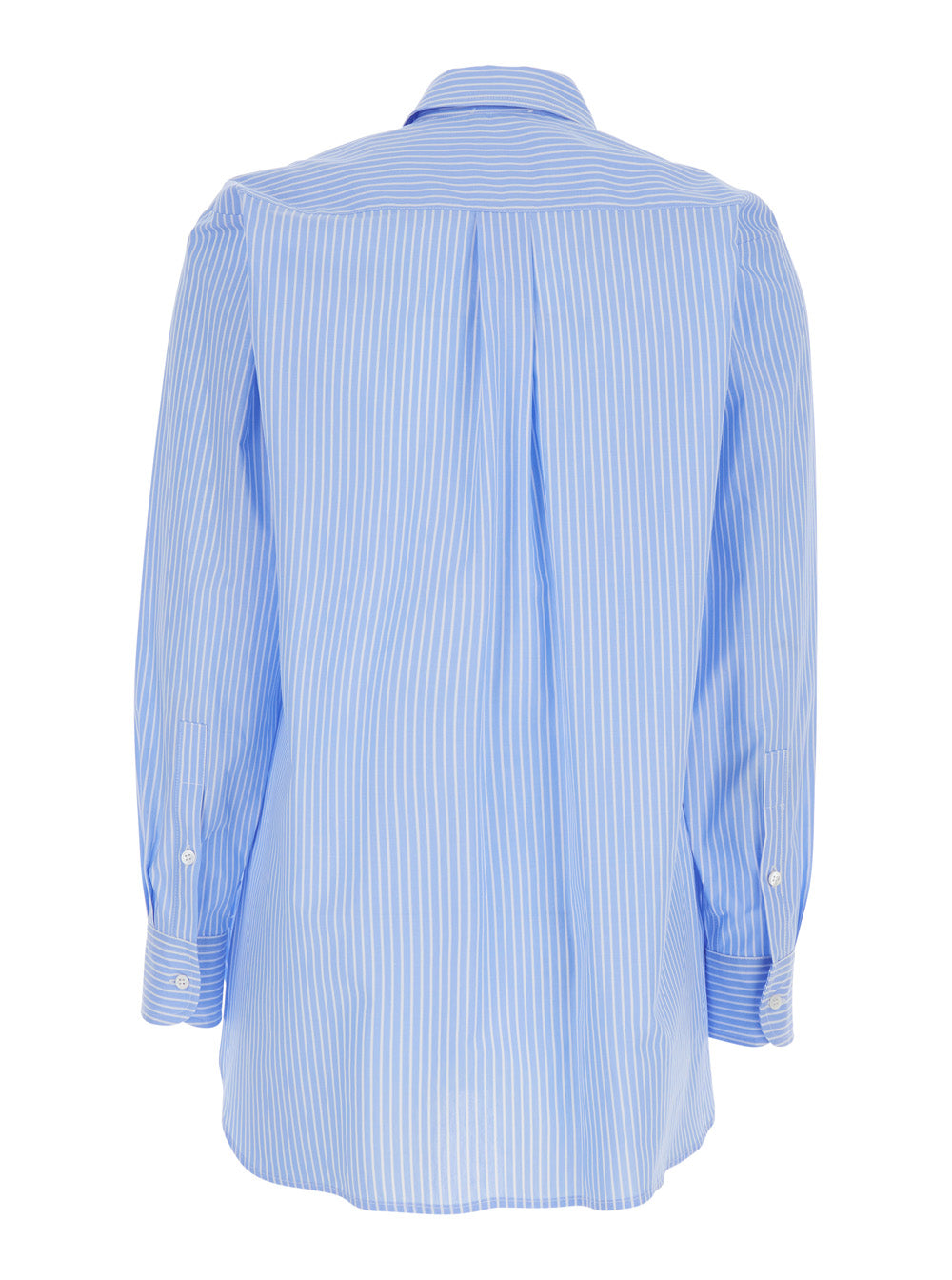 Leplain Women Blue Striped Shirt With Classic Collar For Women LEPLAIN