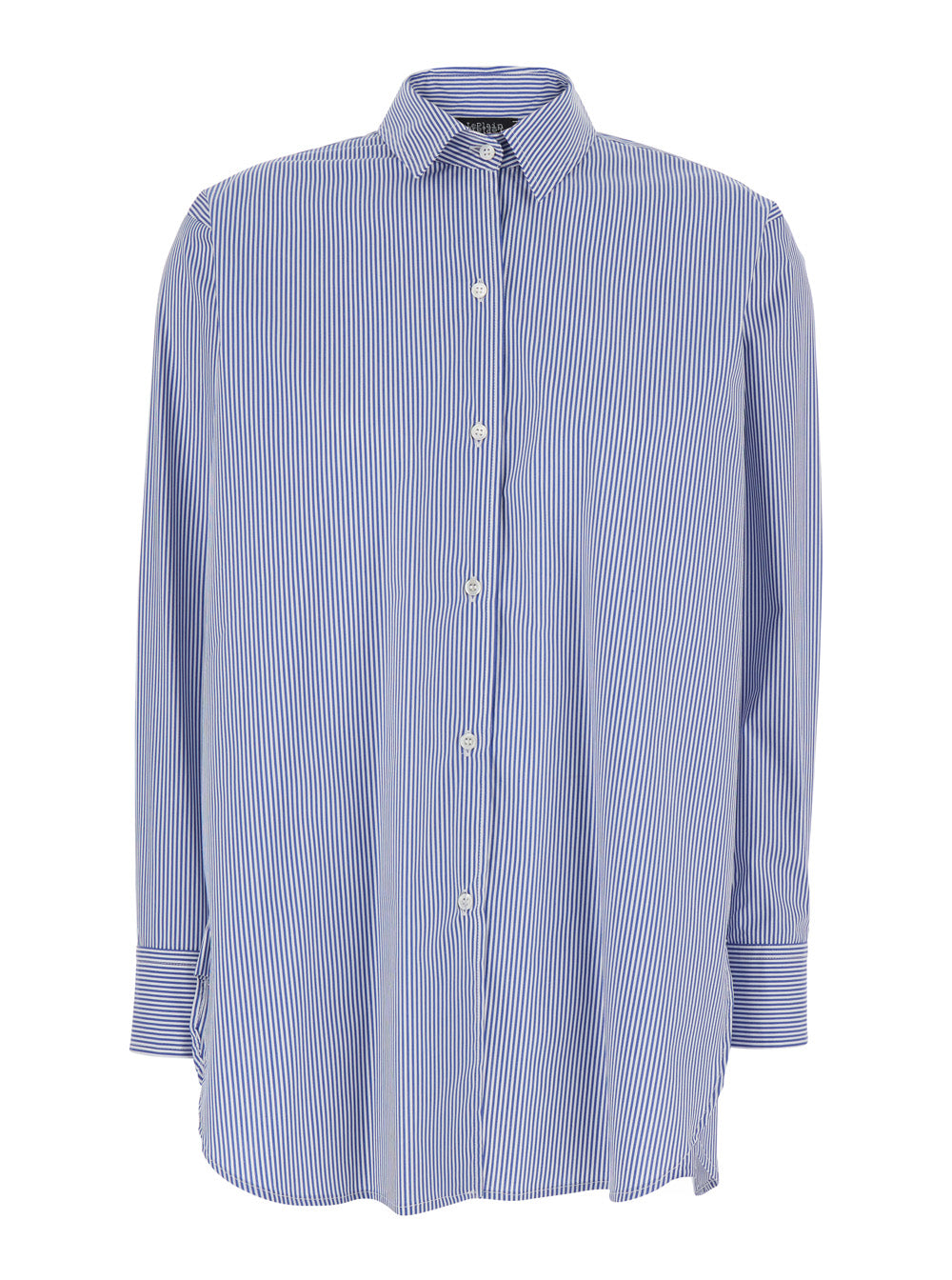 Leplain Women Shirt With Striped Motif And Classic Collar In Blue Fabric For Women LEPLAIN