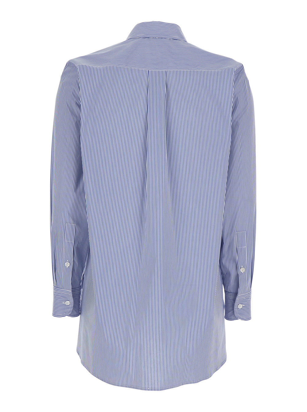Leplain Women Shirt With Striped Motif And Classic Collar In Blue Fabric For Women LEPLAIN