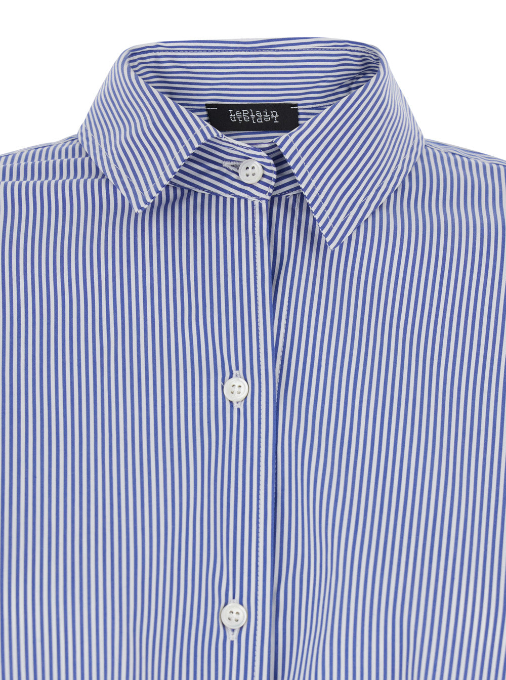 Leplain Women Shirt With Striped Motif And Classic Collar In Blue Fabric For Women LEPLAIN