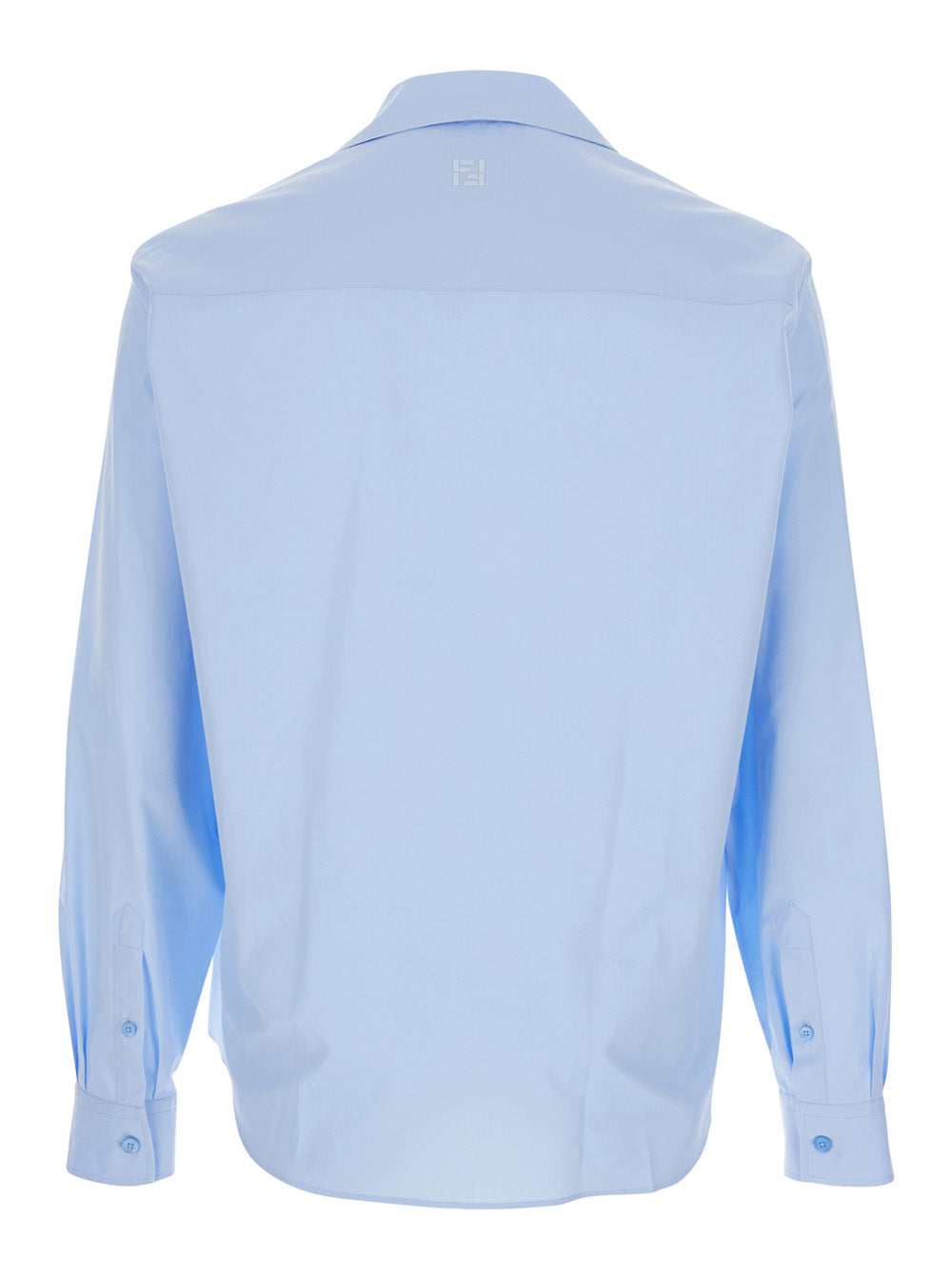 Fendi Men Light Blue Long-Sleeved Shirt In Cotton Man FENDI
