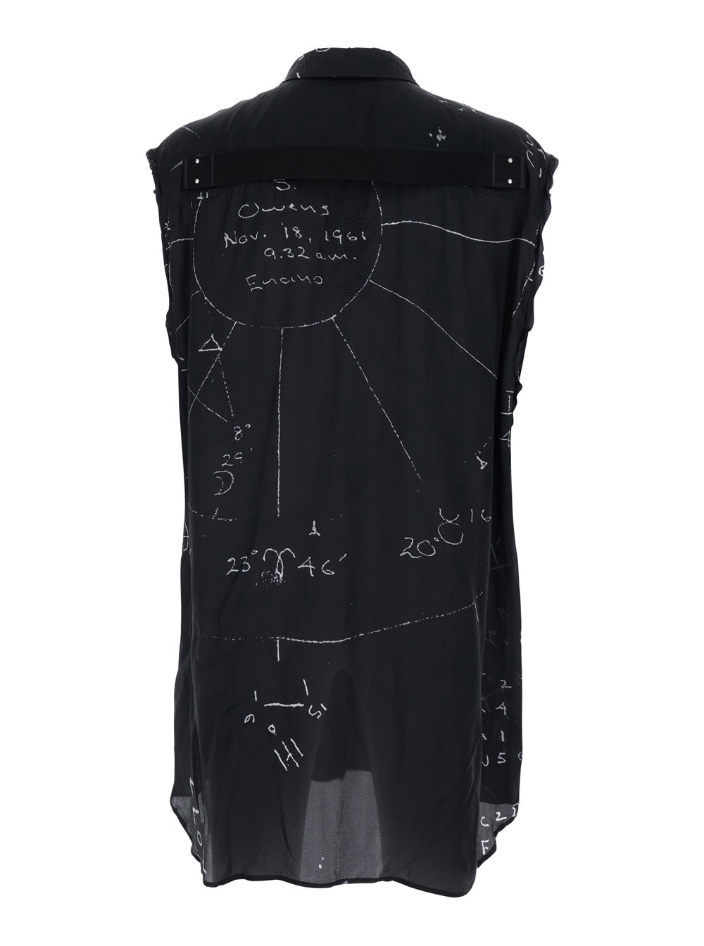 Rick Owens Men Shirt With Classic Collar And All-Over Print In Black Viscose Blend For Men RICK OWENS