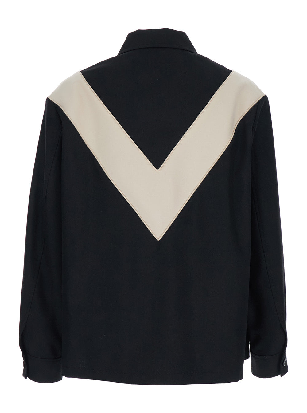 Valentino Men Jacket With Classic Collar And Contrast Details On The Front And Back In Black Tech Fabric Men VALENTINO