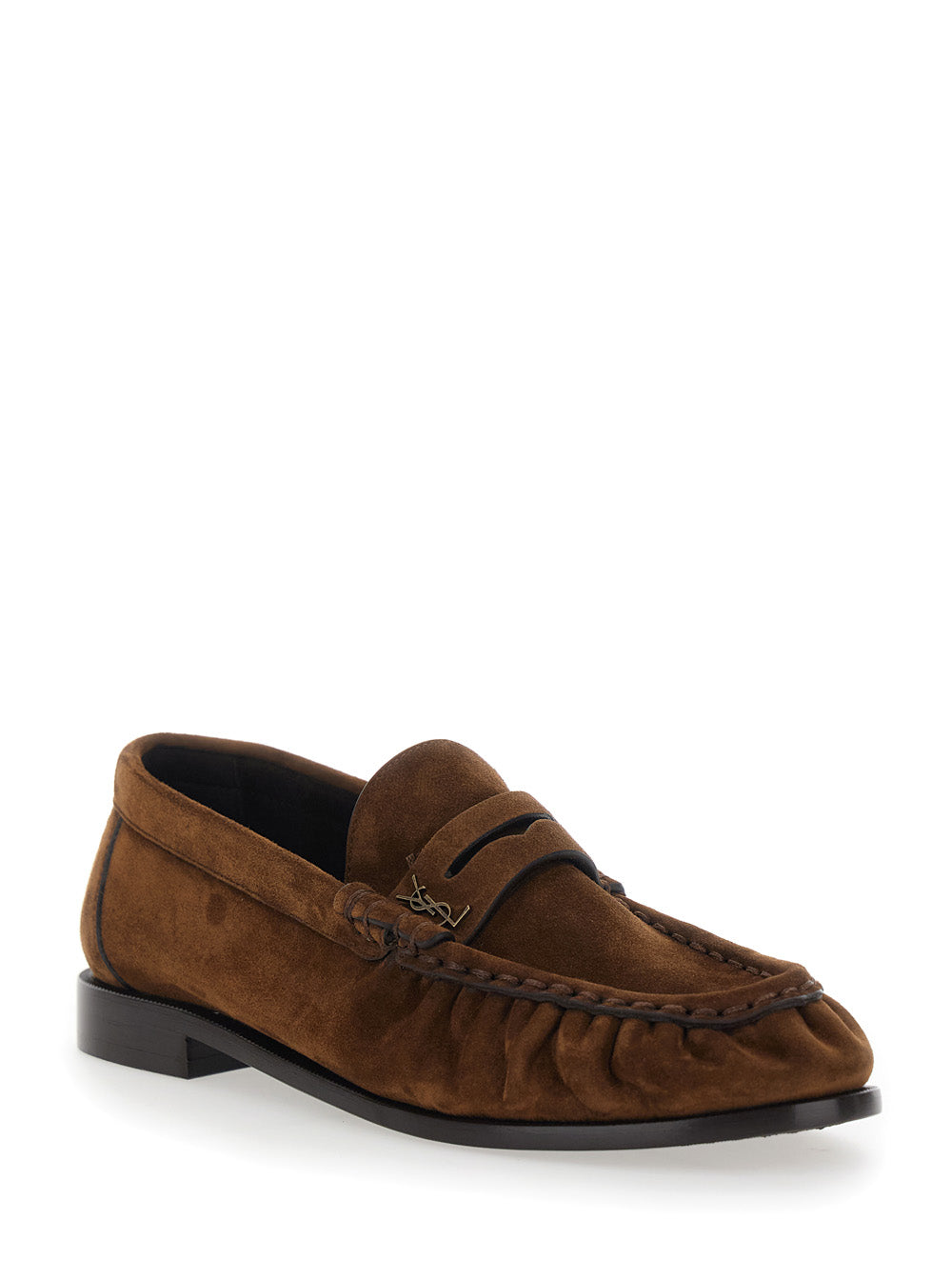 Saint Laurent Women Brown Loafers 'Le Loafer 15' With Rounded Toe In  Leather For Women SAINT LAURENT
