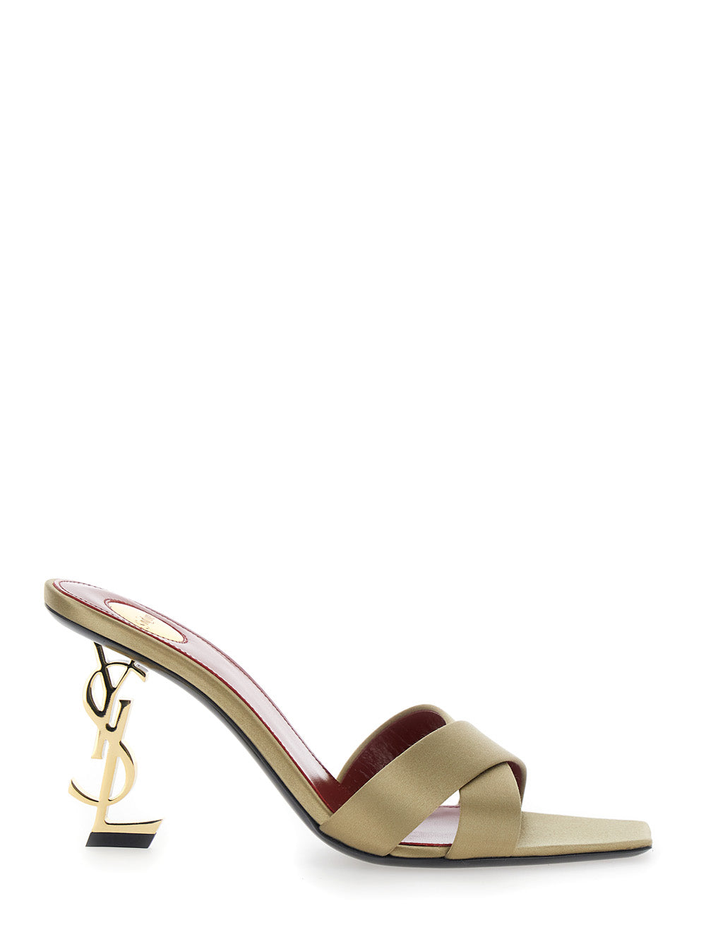 Saint Laurent Women Opyum 85 Sandals With Beige Leather Heel For Women SAINT LAURENT