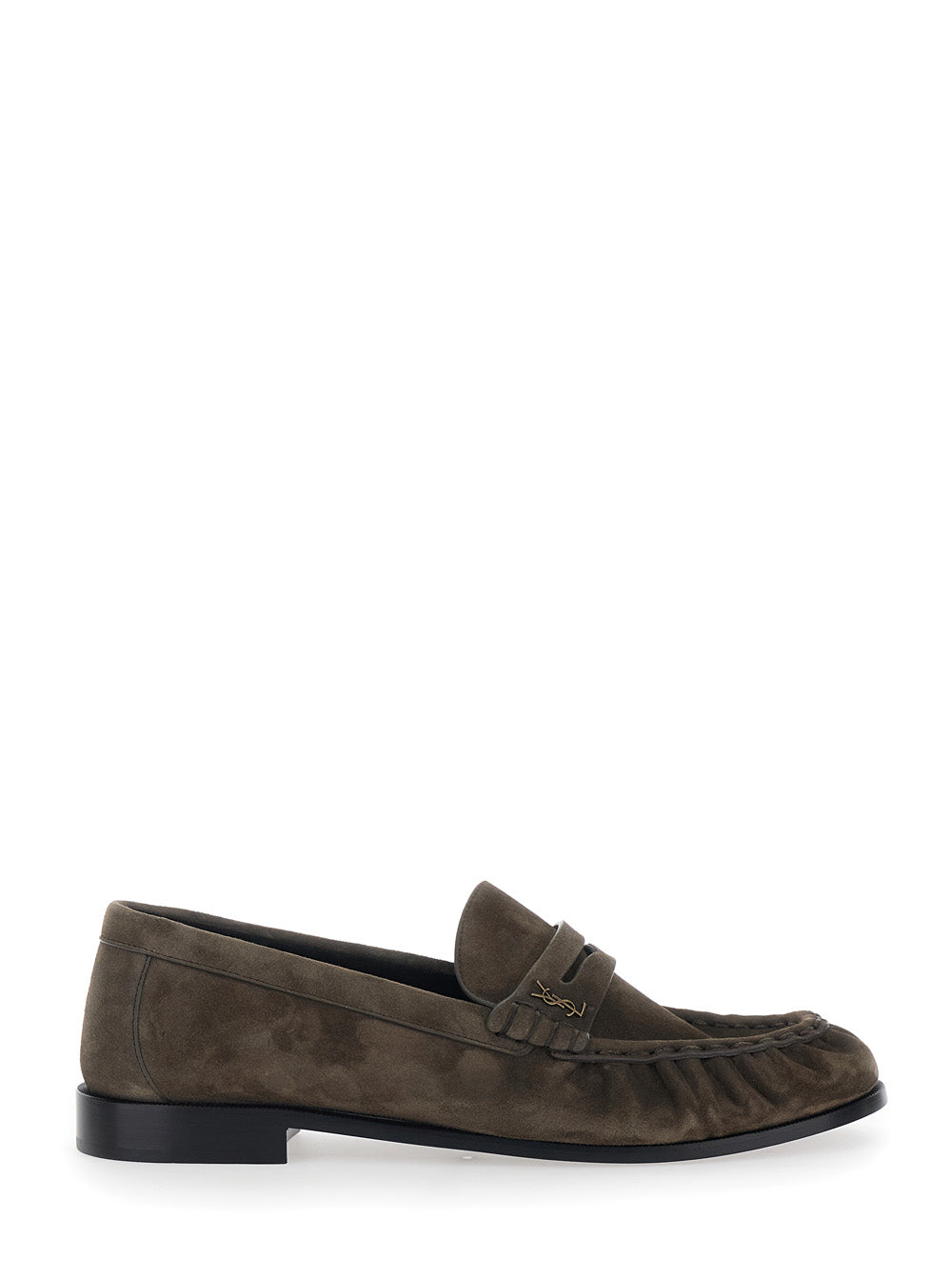 Saint Laurent Men Loafers 'Le Loafer Camoscio' Brown With Rounded Toe In Leather Men SAINT LAURENT