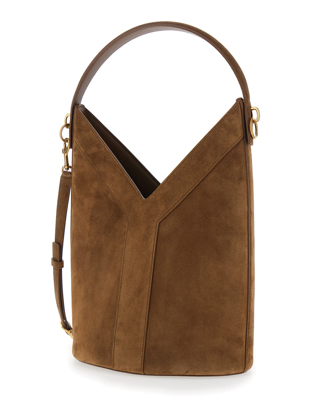 Saint Laurent Women Ysl Bo Y Long Bucket Light Suede SAINT LAURENT